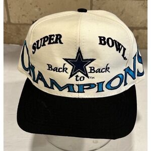 New Logo 7 DALLAS COWBOYS 90s Back to Back Super Bowl Champions Snapback Hat Cap
